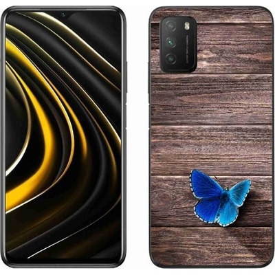 Pouzdro mmCase Gelové Xiaomi Poco M3 - modrý motýl 1