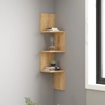 TopMebel Рафт за стена Zikzak TopMebel от меламин в цвят сапфирен дъб 25x25x105.4cm