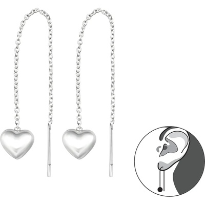 Bijutanki Висящи Сребърни Обеци - Сърца