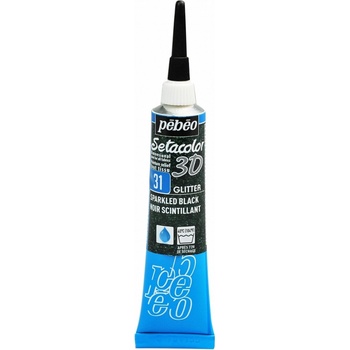 Pébéo Setacolor 3D Glitter 20 ml 31 sparkling black