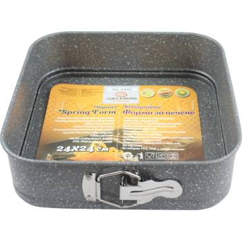 Elekom Квадратна форма за печене ЕК-e24sf, Висококачествено незалепващо мраморно покритие - 24 см (ek-e24sf)