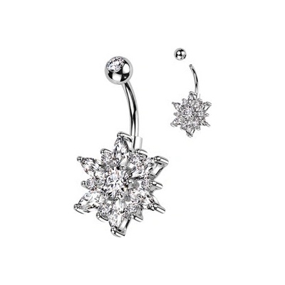 Šperky4U piercing do pupíku kytička WP0067-C