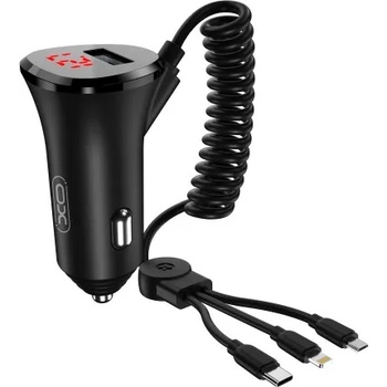 Image 1 of XO (Simple) Зарядно устройство за кола XO car charger, 3в1, 15W, 1.2m, XO-CC36