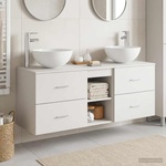 vidaXL Комплект шкафове за баня 3 бр. Бяло 49, 5 x 41 x 64, 5 см (3405803)