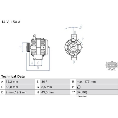 BOSCH 0 986 086 440 generátor (0986086440)