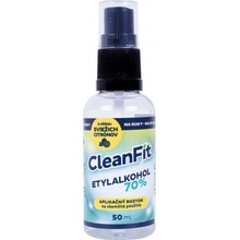 CleanFit dezinfekčný roztok Etylakohol 70% citrus s rozprašovačom 50 ml