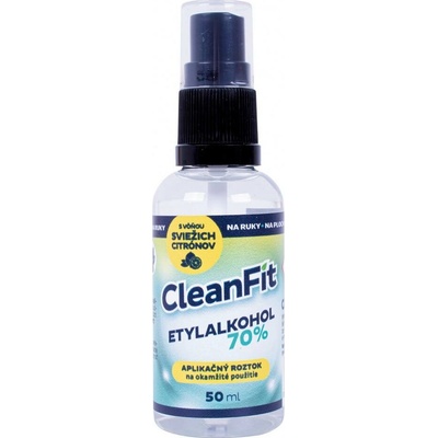 CleanFit dezinfekčný roztok Etylakohol 70% citrus s rozprašovačom 50 ml
