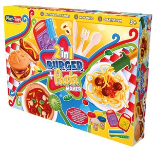 Play-Toys Комплект с моделин Play-Toys - Направи си бургер и паста (942) - ozone