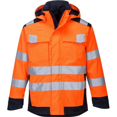 PortWest bunda Modaflame Rain Multi Norm Arc MV70 reflexní Oranžovo-navy
