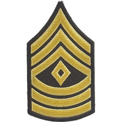 Nášivka: Hodnost US ARMY rukávová First Sergeant černá | žlutá