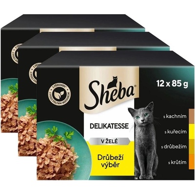 Sheba Деликатес Капсула с пилешки избор в желе 3 x (12 x 85г)