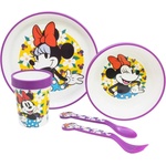 Stor Комплект за хранене с неплъзгаща основа Stor - Premium, Minnie Sunshine, 5 части (81285)