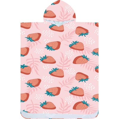 Textilomanie Plážové pončo STRAWBERRIES růžové 80 x 145 cm