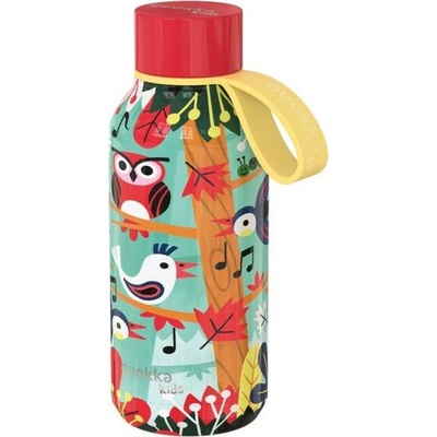 Quokka Kids Solid termoska z nerezové oceli s mašlí Grove Birds 330 ml