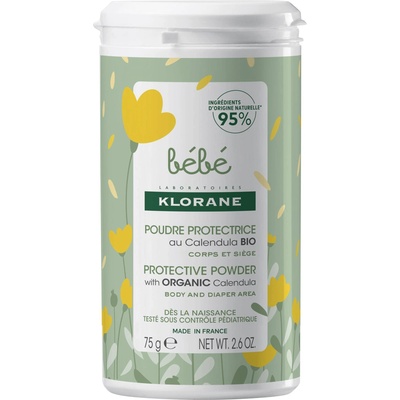 Klorane Bebe Защитна пудра при смяна на пелени Calendula, 75 g