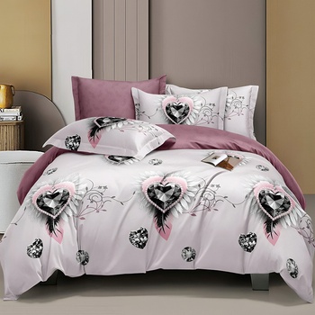 EmonaMall Двулицево спално бельо EmonaMall, 6 части - Модел S19059 (S19059-33333d)