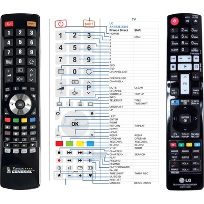 GENERAL LG AKB73115301 - съвместимо дистанционно управление на марката General (AKB73115301)