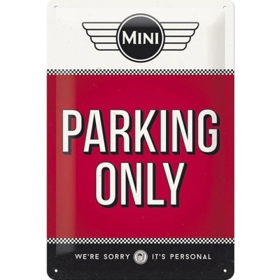NOSTALGIC ART parkovací cedule MINI COOPER red/black