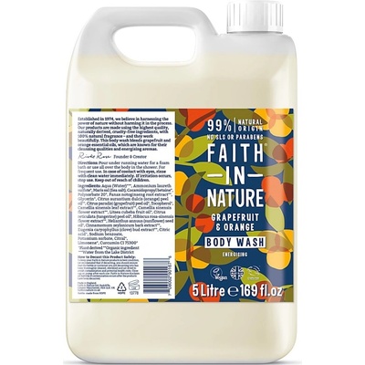 Faith in nature přírodní sprchový gel a pěna do koupele BIO Grapefruit & Pomeranč 5 l