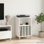 vidaXL Стойка за грамофон Бяло 47 x 39, 5 x 74, 5 см Инженерна дървесина (8012874)