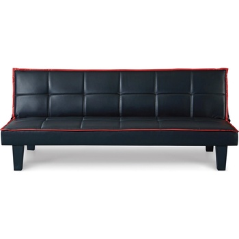 Bogdan Furniture Europe Диван Мебели Богдан модел 1-Forte BM, цвят: черен с червен кант, размер: 81 / 178 / 71 см