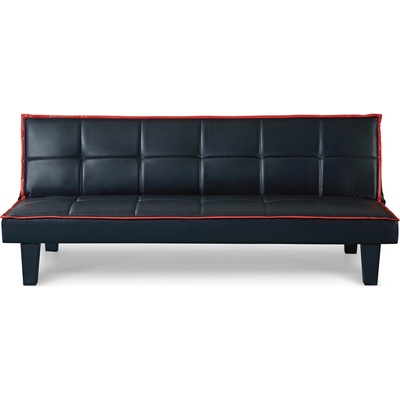 Bogdan Furniture Europe Диван Мебели Богдан модел 1-Forte BM, цвят: черен с червен кант, размер: 81 / 178 / 71 см