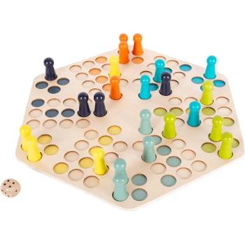 Legler Детска настолна игра Не се сърди, човече, XXL, дървено, за шестима играчи - Small Foot