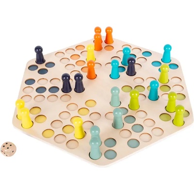 Legler Детска настолна игра Не се сърди, човече, XXL, дървено, за шестима играчи - Small Foot