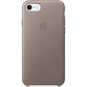 Apple iPhone Leather Case - оригинален кожен кейс (естествена кожа) за iPhone 8, iPhone 7 (светлосив)