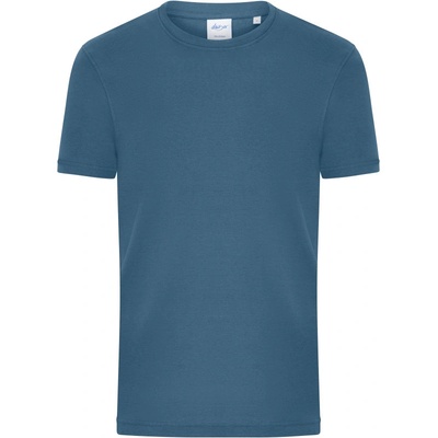 James & Nicholson tričko 8040 bio jemné žebrování krátký rukáv pánské COT028040t2601-dusty blue
