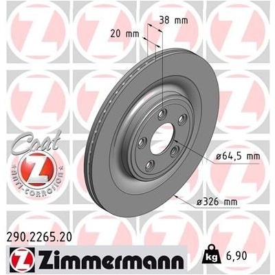 Brzdový kotúč (cena za 1ks) ZIMMERMANN 290.2265.20