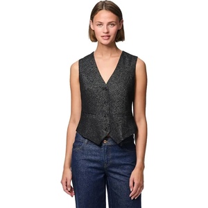 PIECES Елек Pieces Bosella Glitter waistcoat - Black (Black / Silver Lurex)