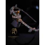 Radi handmade Стилна диадема със зелени кристали и ахат (232)