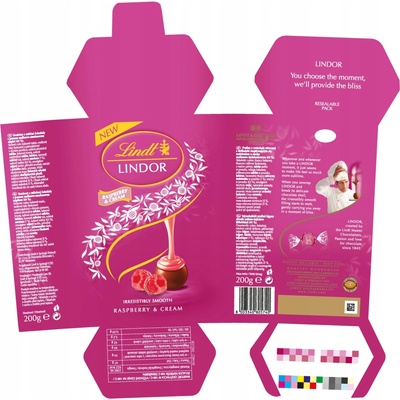 Lindt Lindor Pralinky s malinovou příchutí 200 g