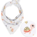 Biante Detská bavlnená šatka Sandra SA 373 Veselé korytnačky na bielom