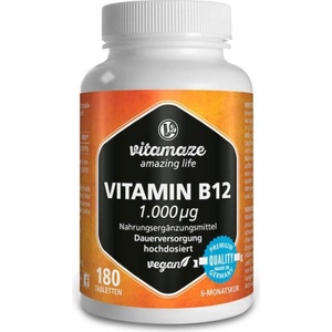 Vitamaze Витамин В12 1000 g - високодозиран - 180 таблетка