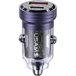 USAMS Автомобилно зарядно USAMS Ład. sam. C35 USB+USB-C 45WFast Charge, лила (Usa001265)