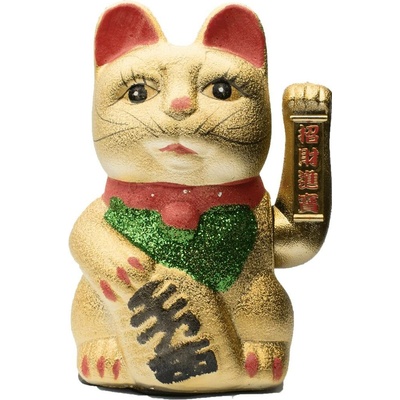 Milujeme Kameny Maneki neko - mávající kočička - soška feng shui - velká - VADA VAD513