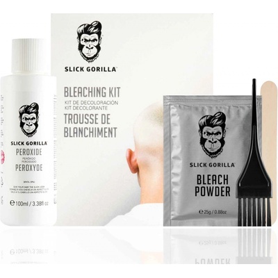 Slick Gorilla Bleach Kit Bleach Powder 25 g + Peroxide Developer 100 ml + štětec 1 ks + paletka 1 ks + rukavice 1 pair kosmetická sada