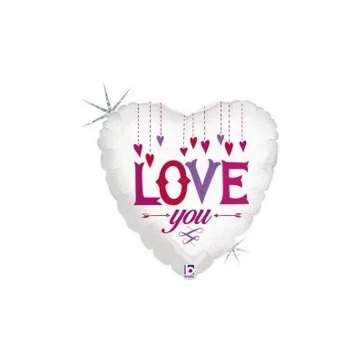 Gemar Балон от фолио - Обичам те с висящи сърца