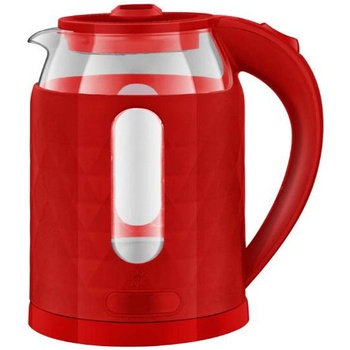 Elite Електрическа кана стъкло elite gek-1231r червена (71231)