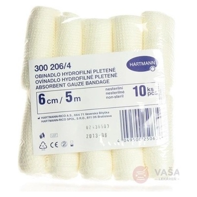 Hartmann Obin. hydrofil. plet. nesteril. 6 cm x 5 m bal. 10