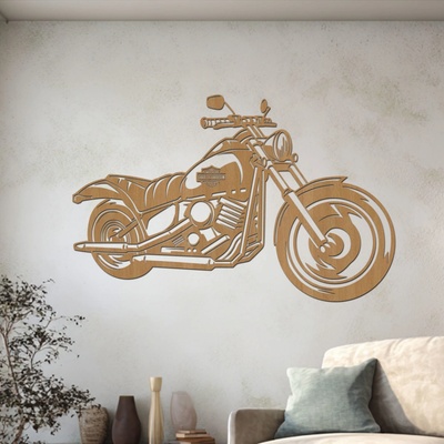 dřevo života Dřevěný obraz motorky Chopper Rozměry (cm): 60x38, Zvolte barvu dekoru: Buk