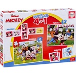 Educa Детски пъзели и игри Educa 4 в 1 - Мики и приятели (EDU19099) - baby