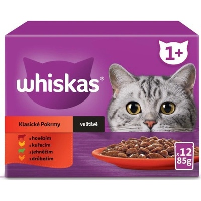 WHISKAS hovězí kuřecí jehněčí drůbež 4x (12x85 g)
