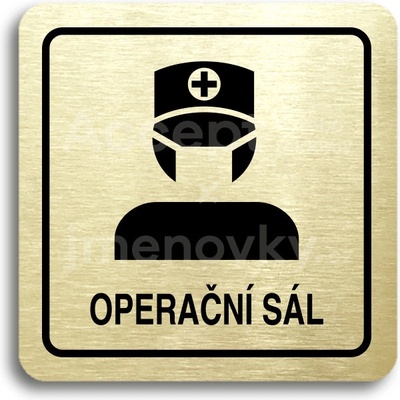 ACCEPT Piktogram operační sál II - zlatá tabulka - černý tisk
