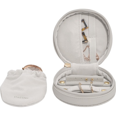Stackers Пътна кутия за бижута кръгла, бежова (76831)