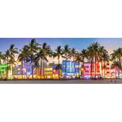 Ravensburger - Puzzle Night Glow on Ocean Drive panorama - 1 000 piese