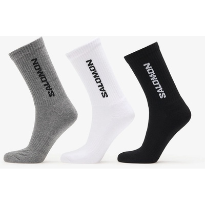 Salomon Everyday Crew 3 Pack Black/White/Med Grey Melange