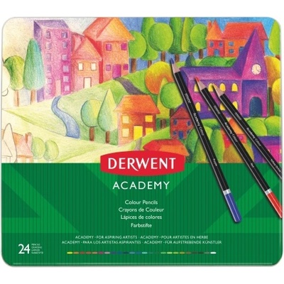 Derwent Комплект цветни моливи, метална кутия, DERWENT "Academy", 24 различни цвята 2301938 (2301938)